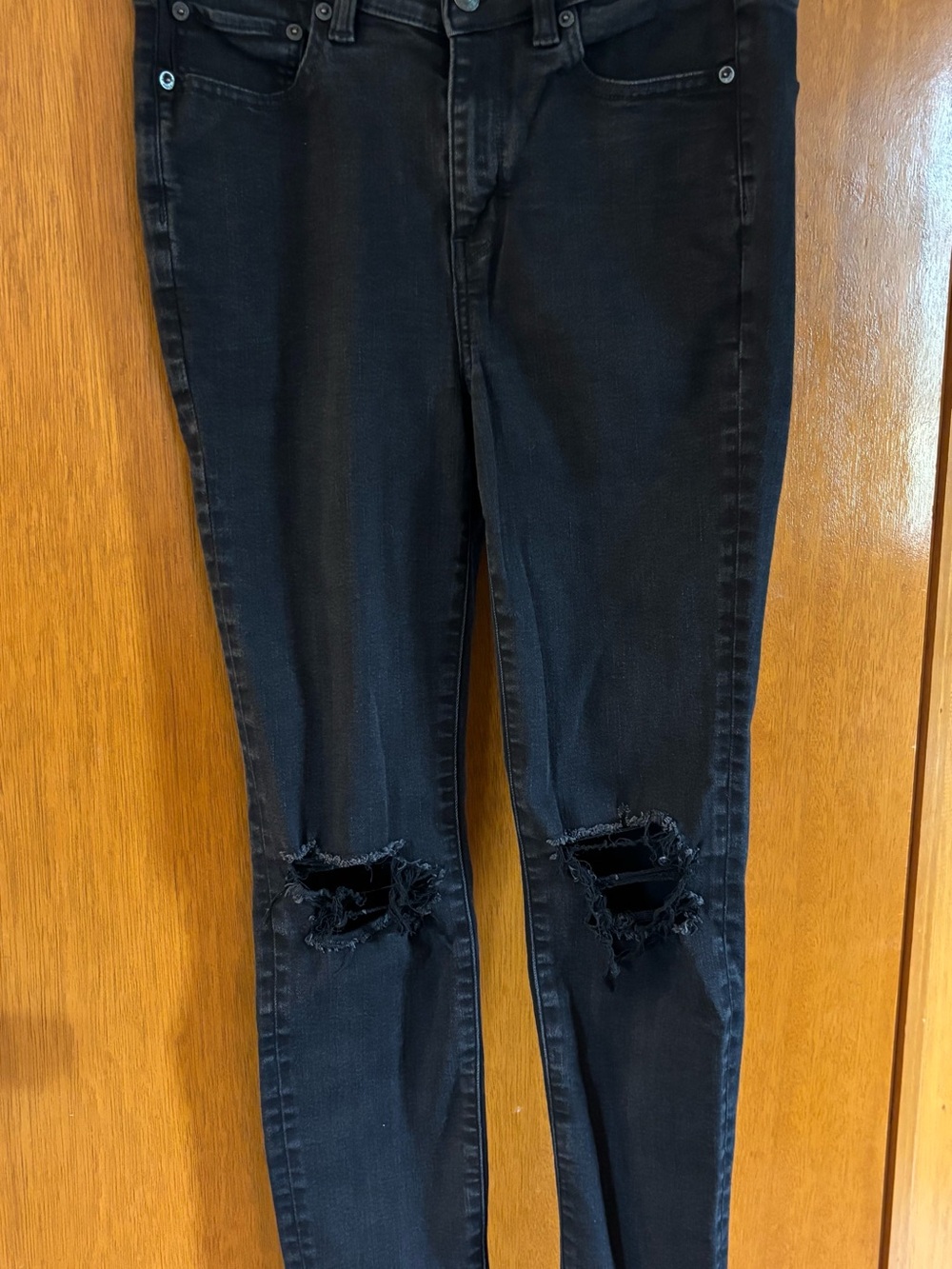 American Eagle Outfitters Black Ripped Skinny Jeggings